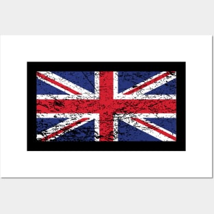 UK flag distressed Posters and Art